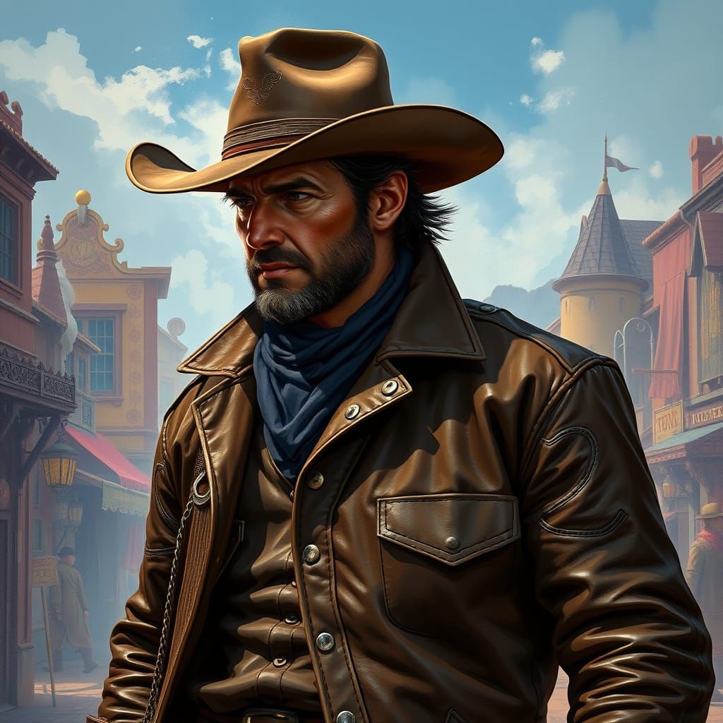 Western Gunslinger in Frontier Town: Hyperrealistic Concept ...