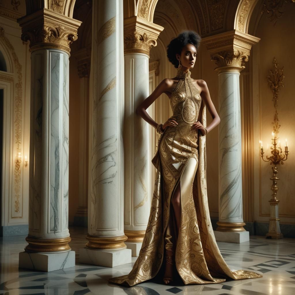 Eritrean Model in Haute Couture: Surrealist Fashion Photogra...