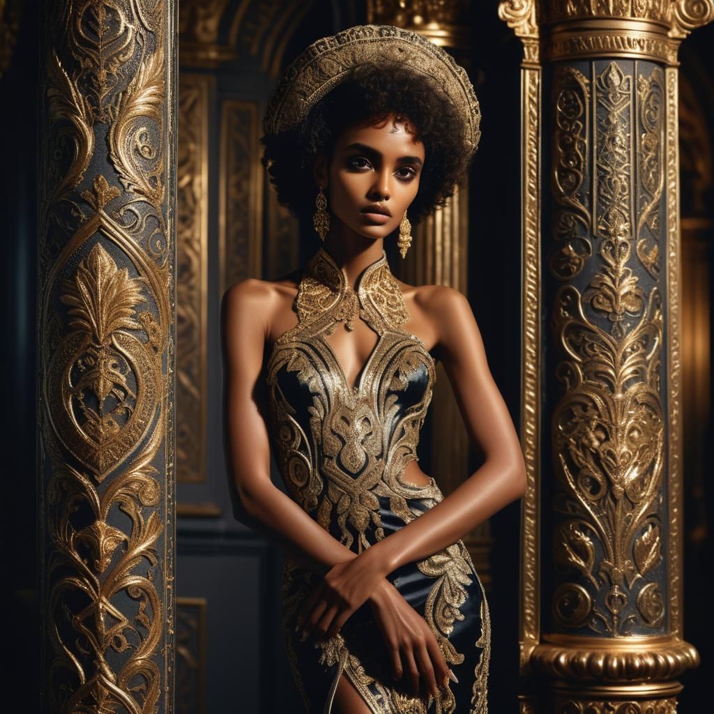 Eritrean Model in Haute Couture Fashion Photography