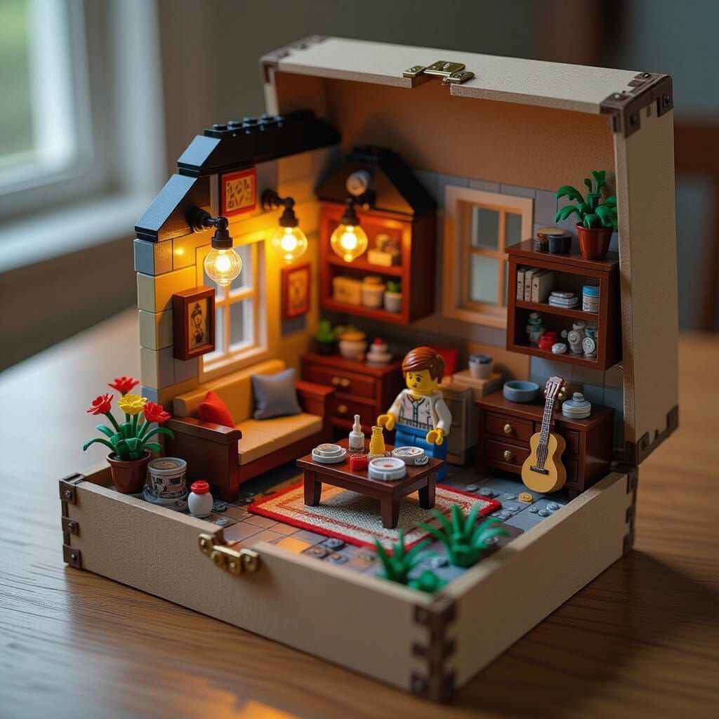 Miniature Lego World in a Shoebox, HDR