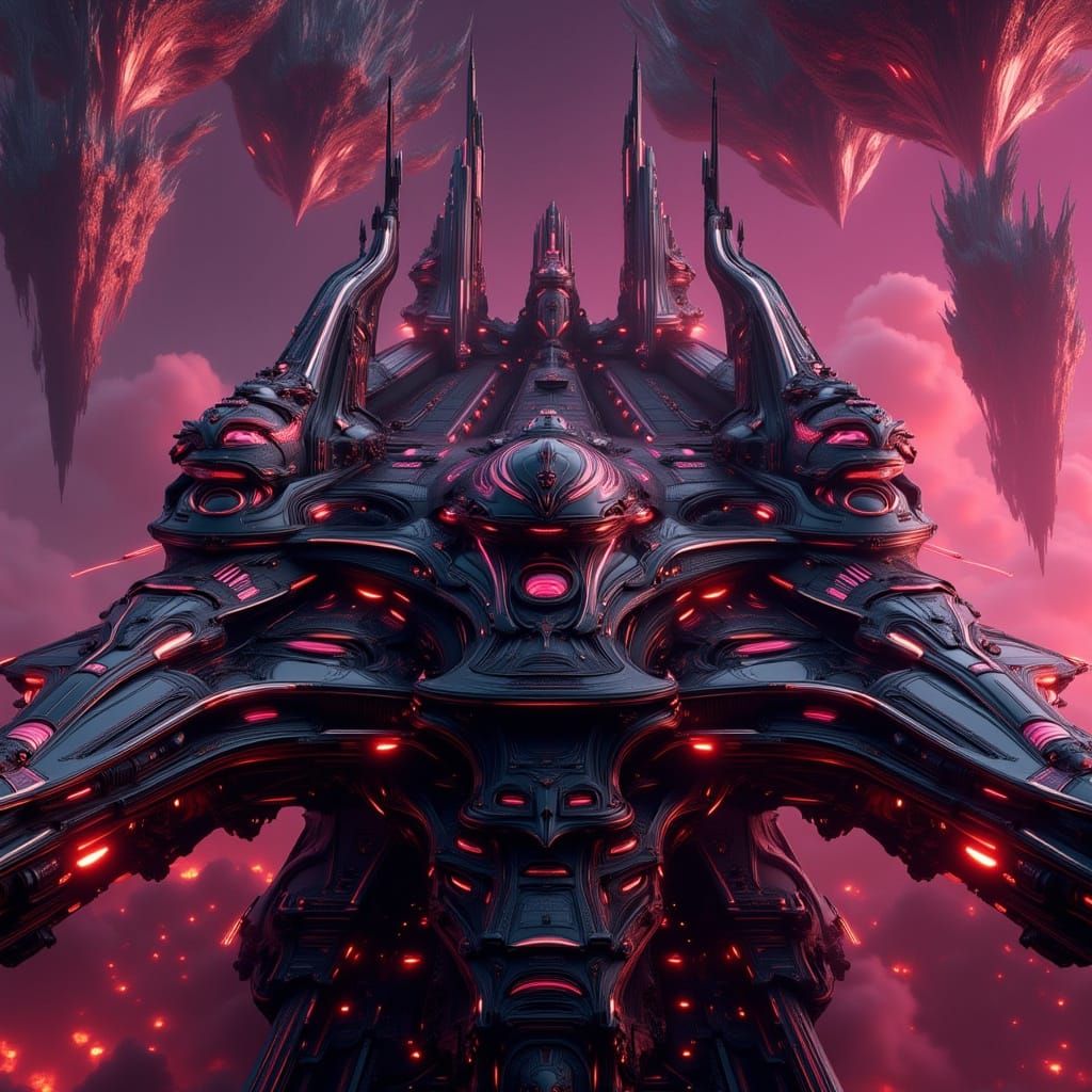 Futuristic Spaceship Captain in Neon Galaxy, Inspired by Gig...