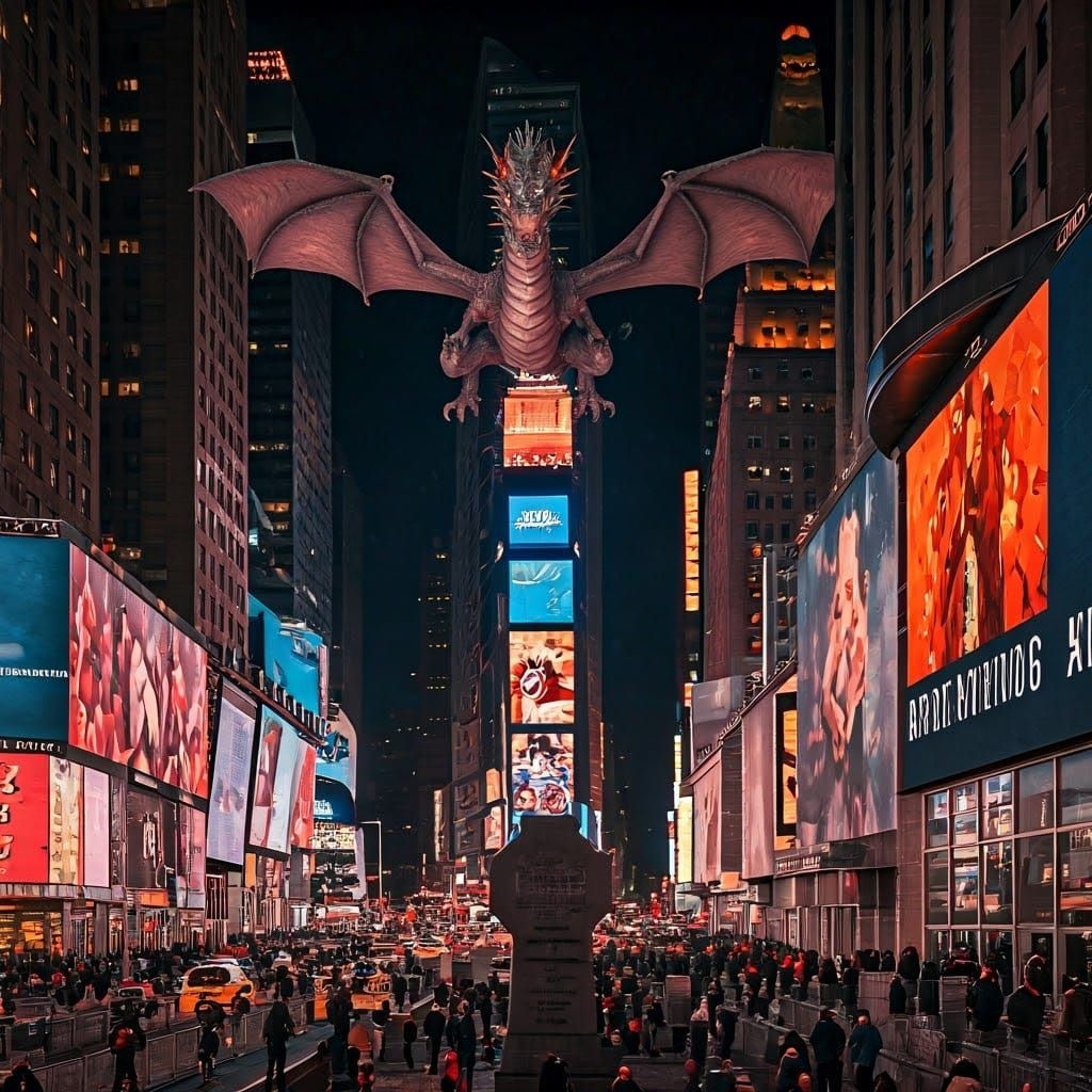 Epic Dragon soars above Times Square on New Year's Eve