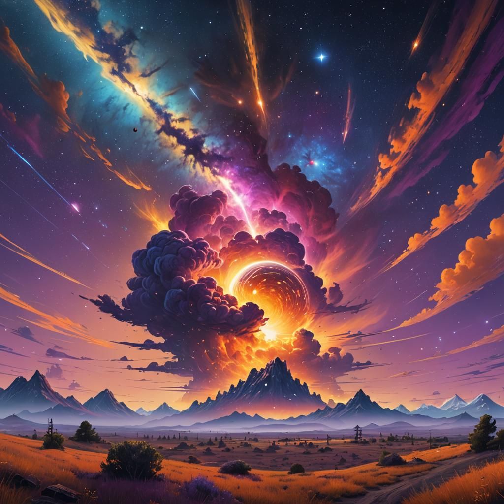 Nebula Sparkles in a Celestial Sky