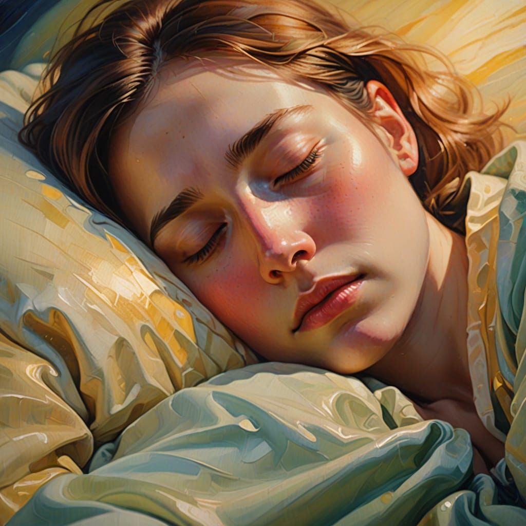 Dreamy Sleep: A Surrealist Oil Painting