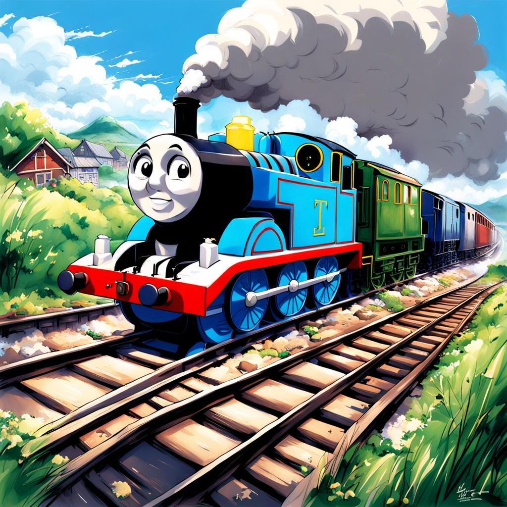 Thomas the Tank Engine in Anime Style