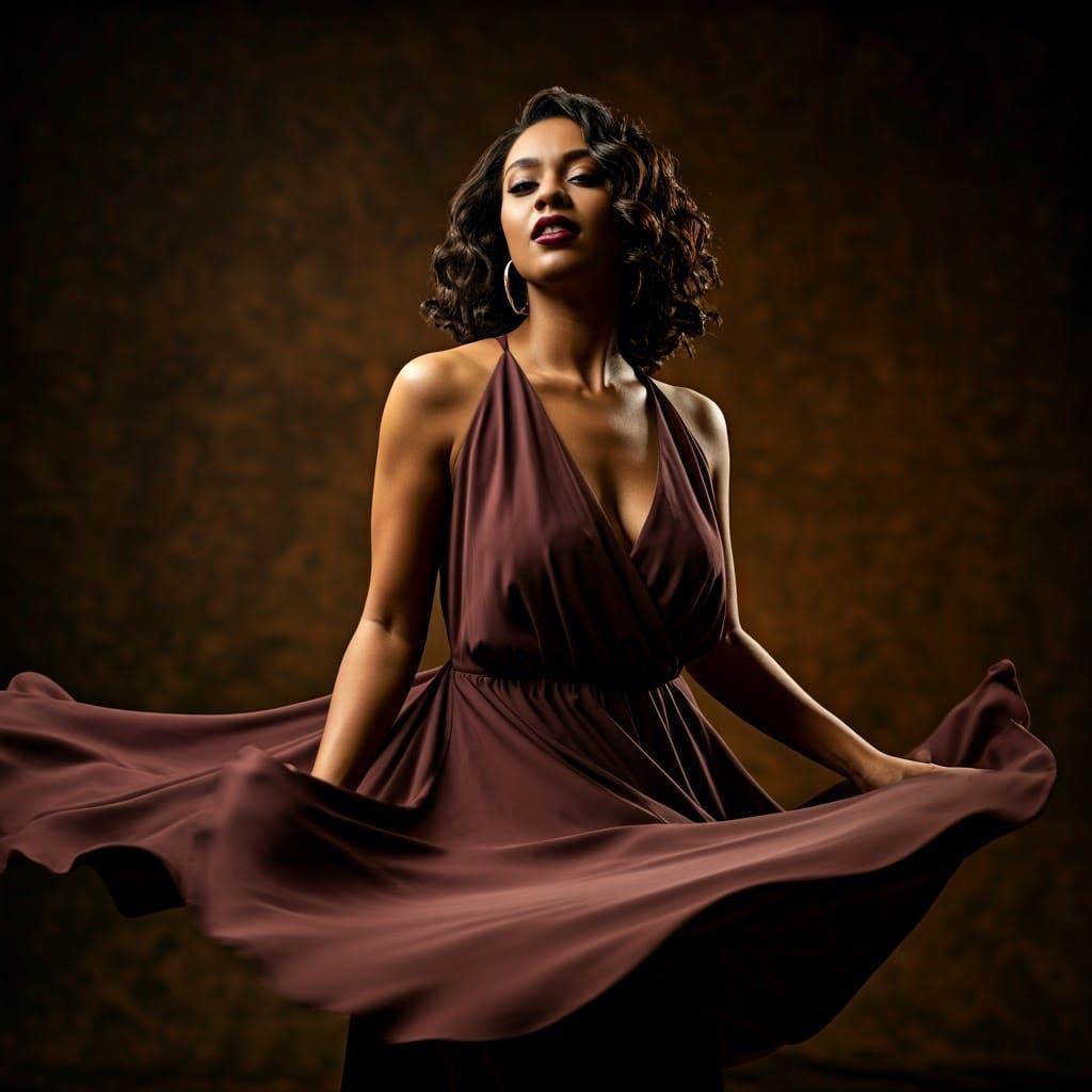 Sensual Dance Portrait in Hyper-Realistic Style