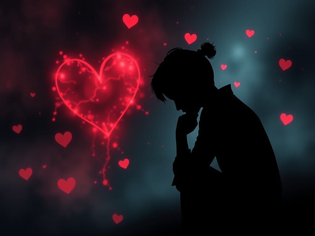 Abstract Image of Fading Hearts and Thoughts