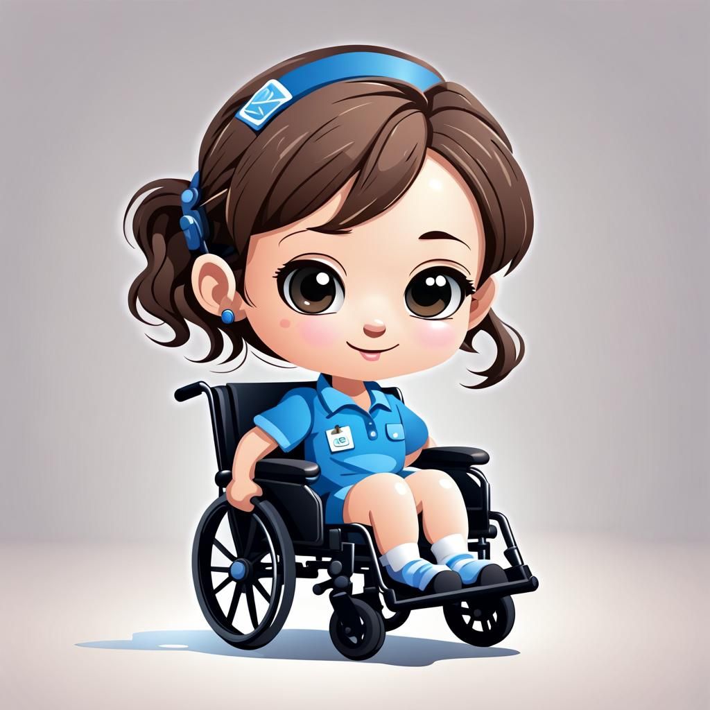 Cute Chibi Character in 3D Vector Art Style