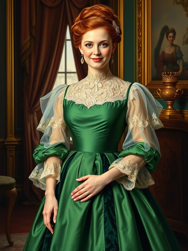 Victorian Lady Portrait in Pre-Raphaelite Style