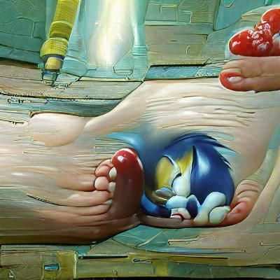 Sonic the Hedgehog in Detailed Oil Painting