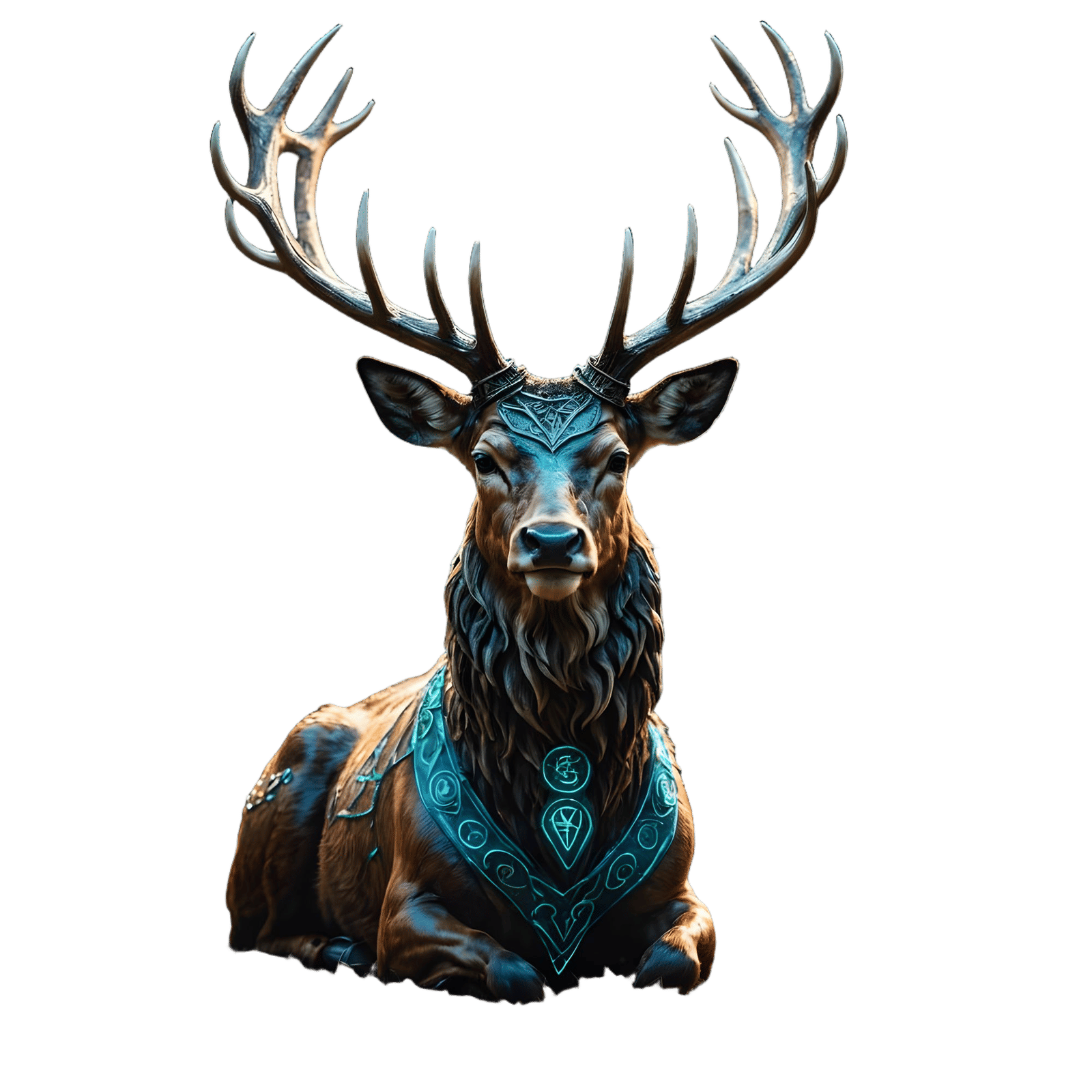 Luminescent Runed Stag Spirit in 8k Resolution