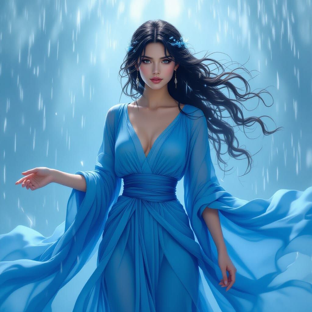 Lakes Goddess in Flowing Blue Robes