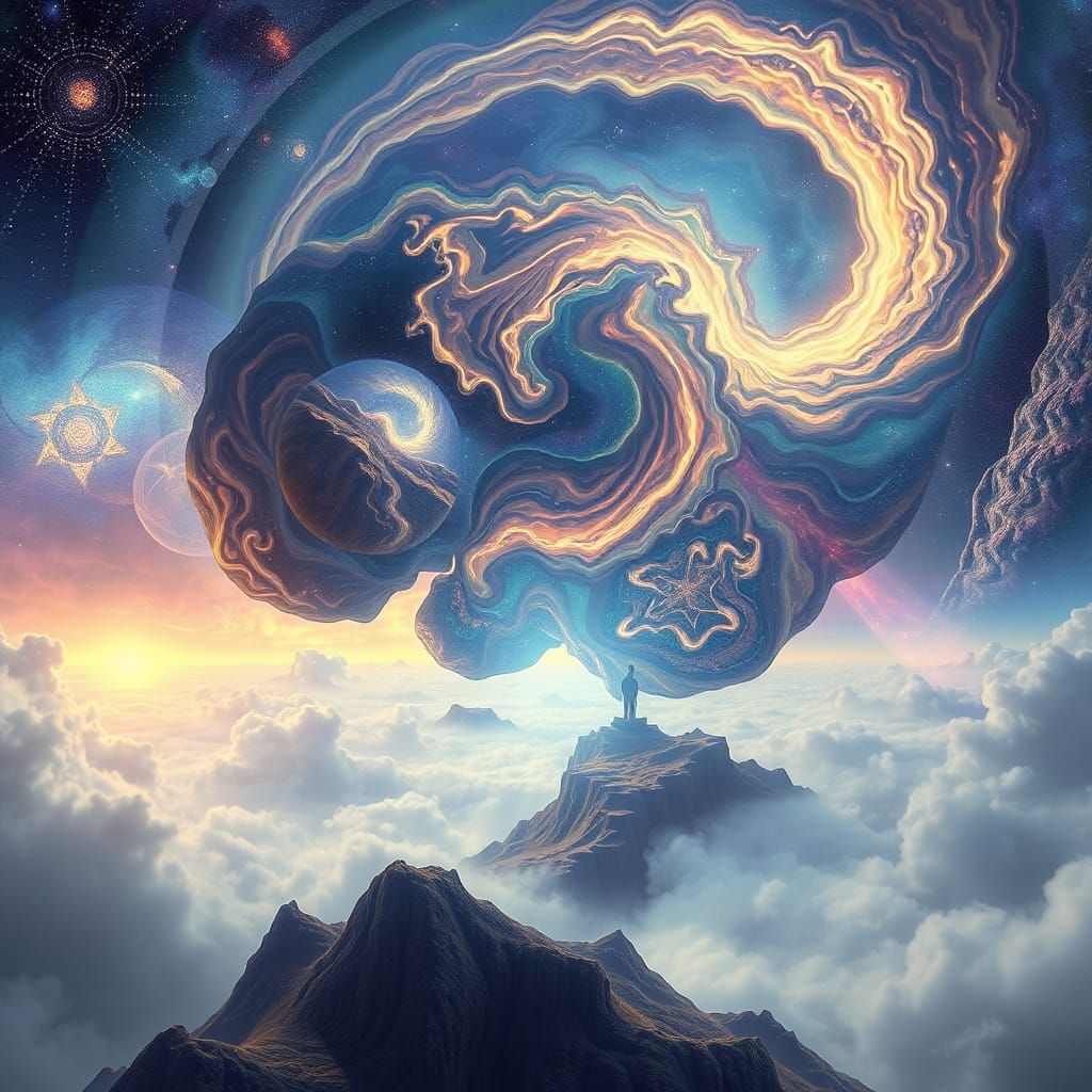 Surreal Mindscape of Nebulae and Luminous Islands