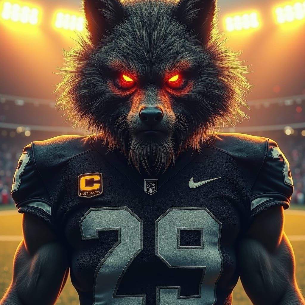 Werewolf Quarterback Transformation: Surreal Optical Illusio...