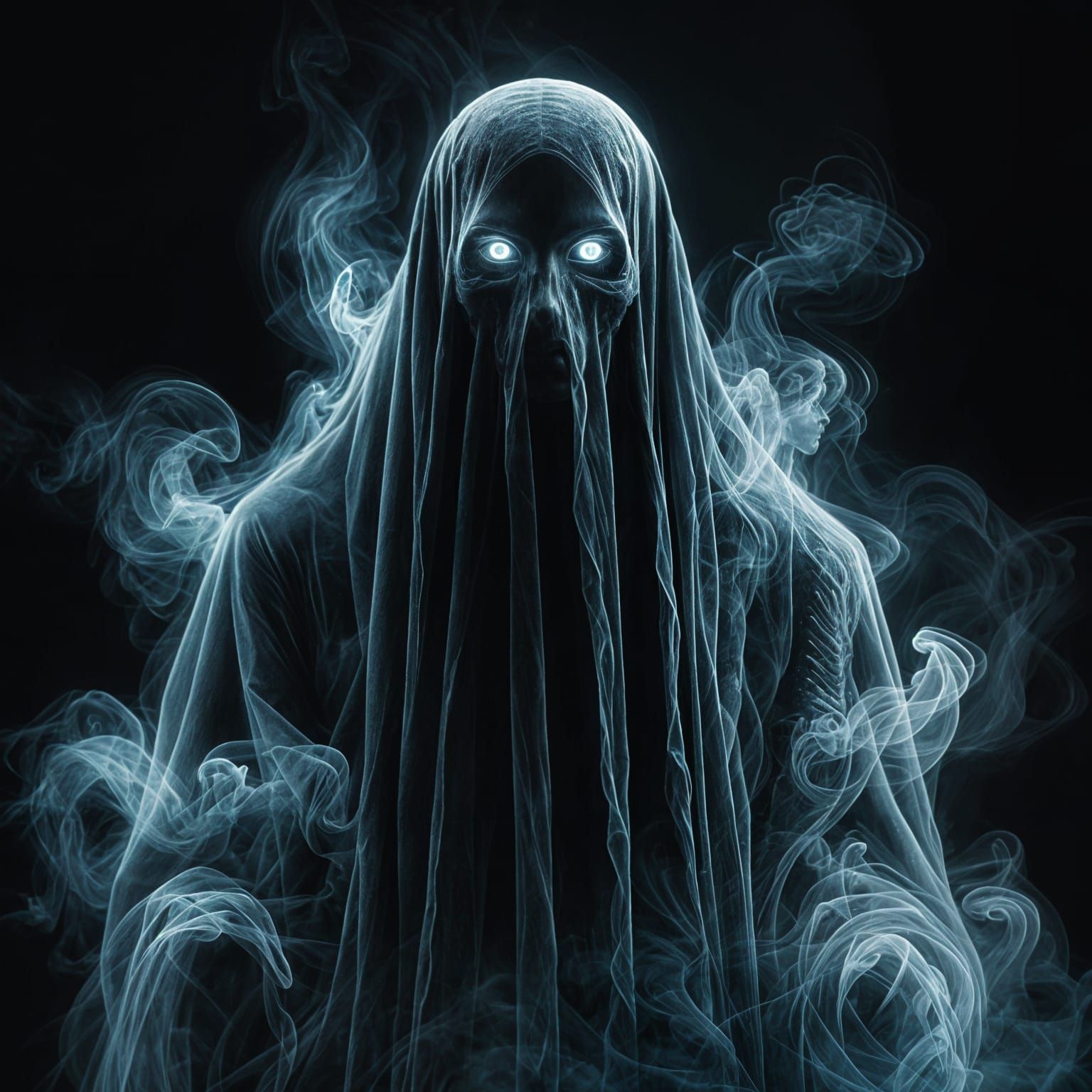 Ethereal Neon Spectre in Black Mist