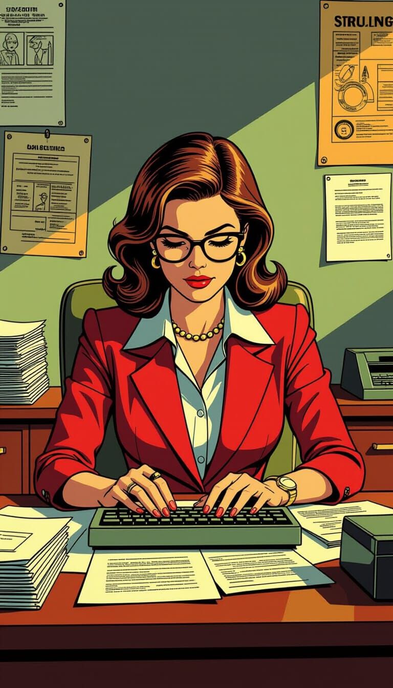 1970s Secretary in Adi Granov Comic Style