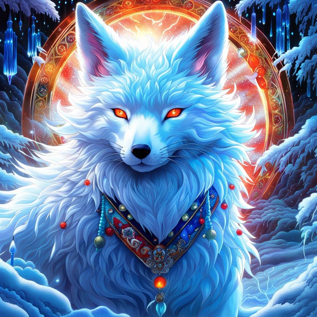 snow kitsune