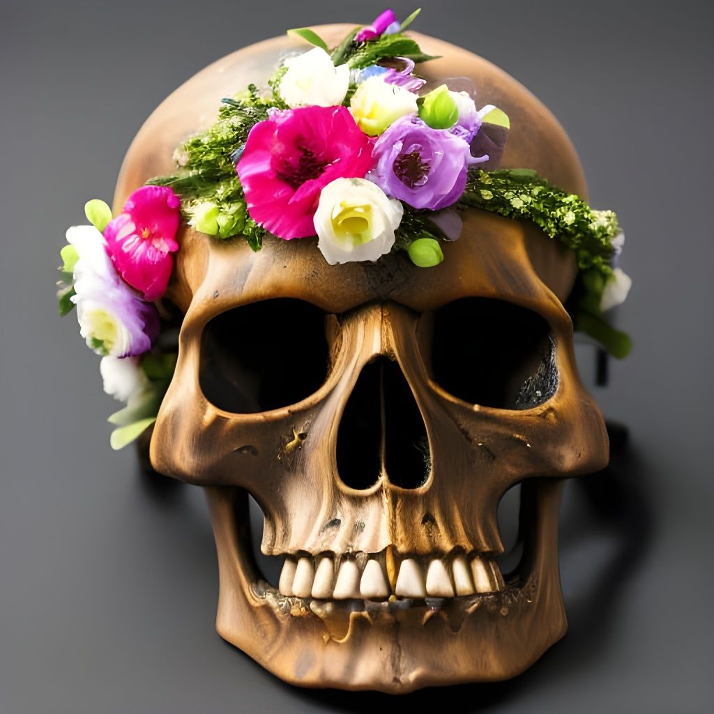 Skull with Flower Crown in Unreal Engine