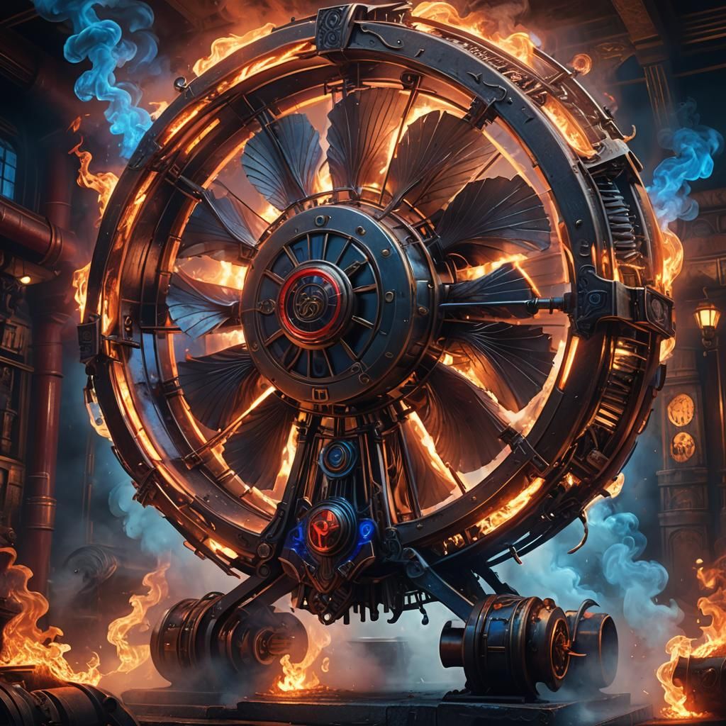 Intricate Smoking Fan: Fantasy Concept Art