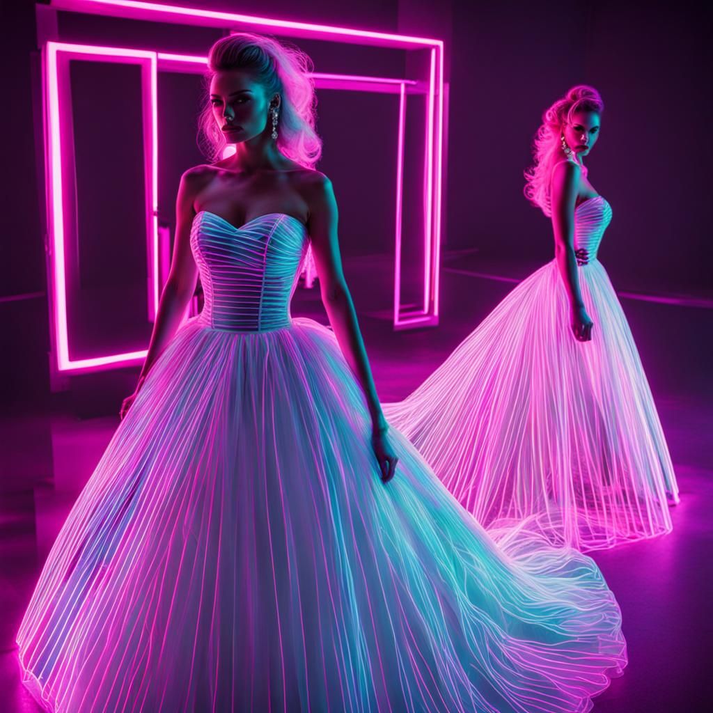 Synthwave Neon Retro Wedding Dresses