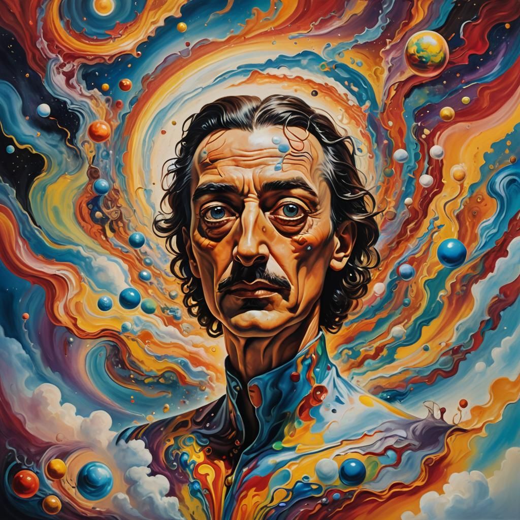 Surreal Alien in a Dreamlike Vortex of Color