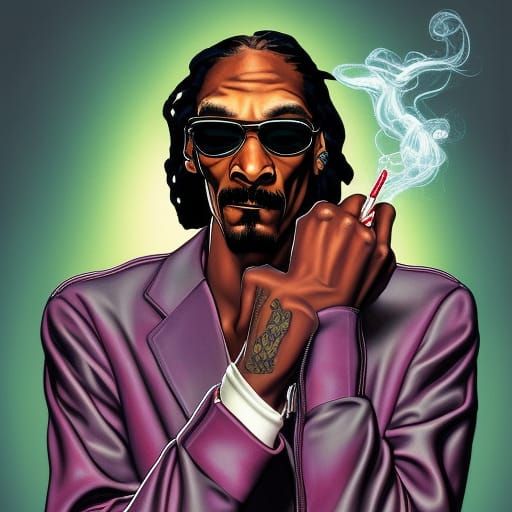 Snoop Dogg Smoking: Hyperrealistic Comic Art
