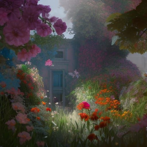 Secret Flower Garden Concept Art in 8K
