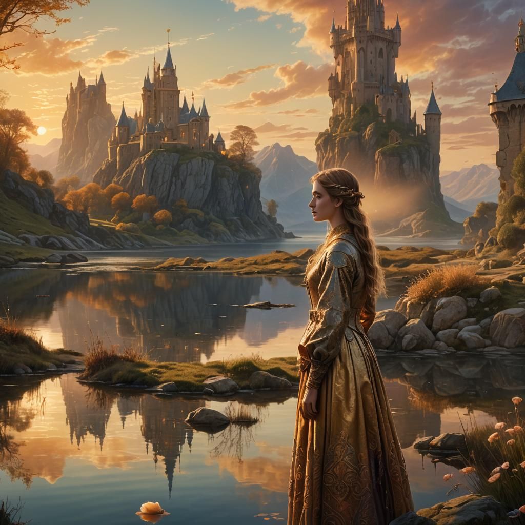 Ethereal Lady Reflects on Fantastical Camelot