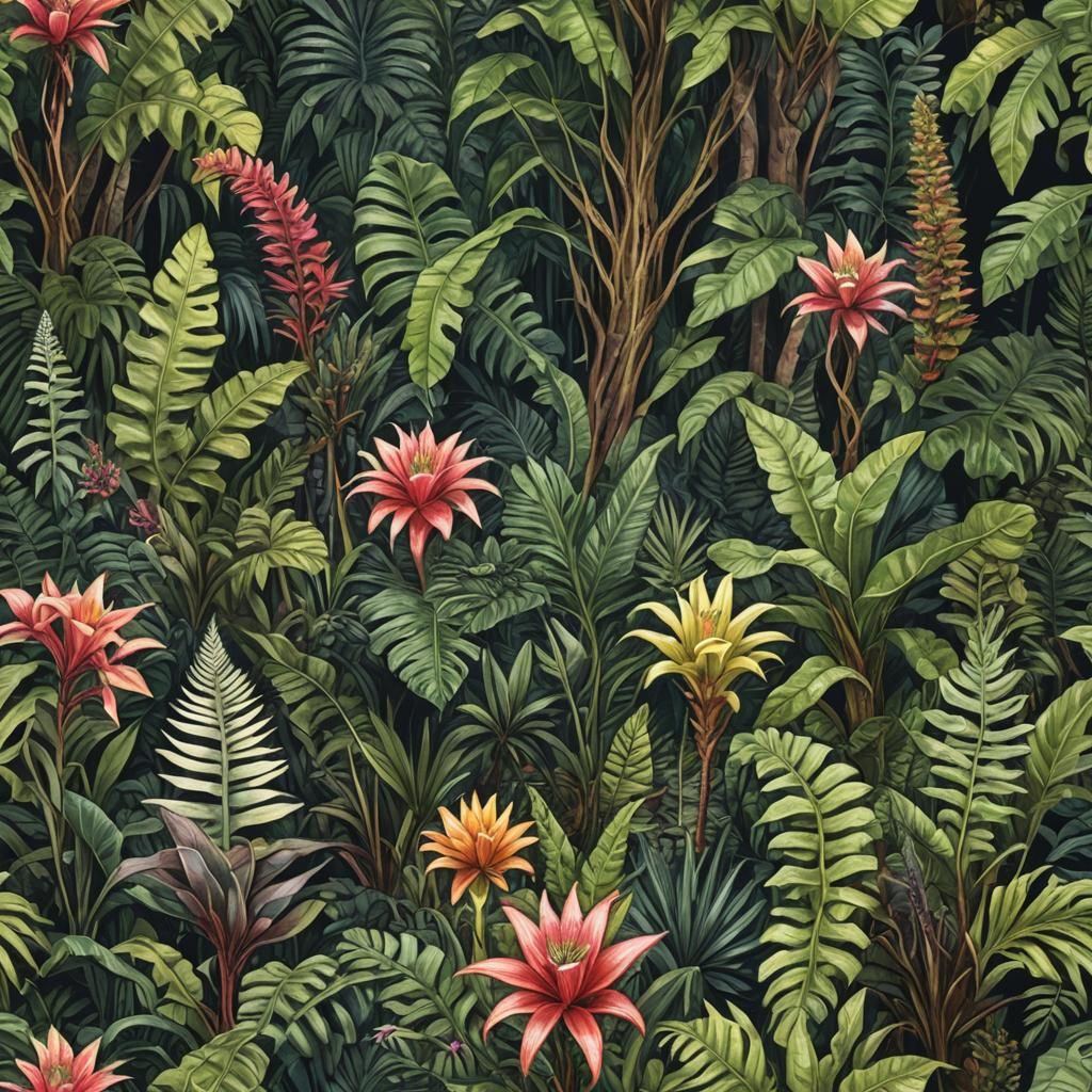 Mystical Forest: Elemental Harmony and Flora