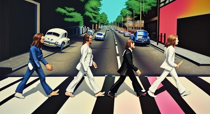 Abbey Road Reimagined as Colorful Graffiti Art