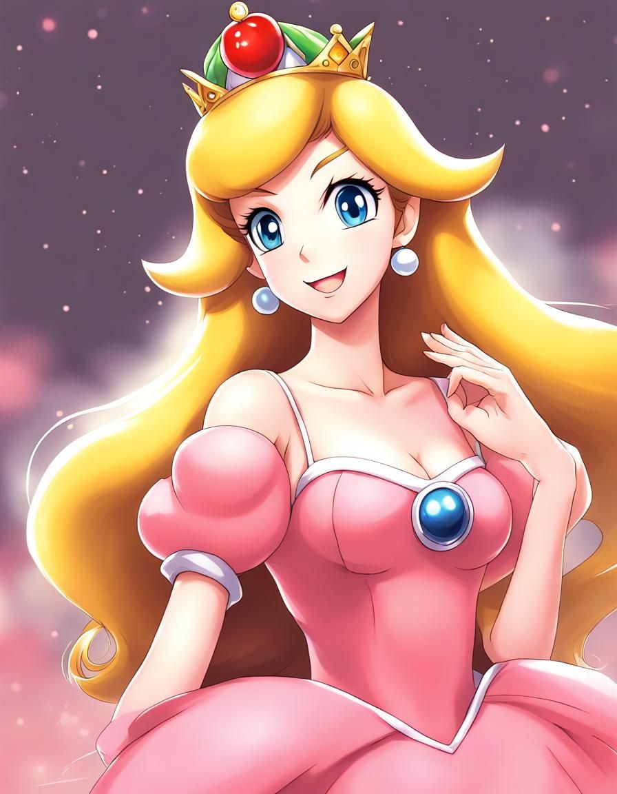 Princess Peach in Anime Key Visual Style