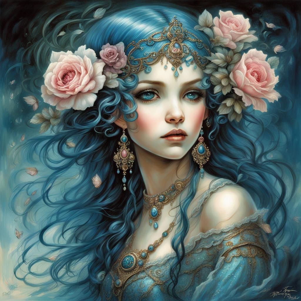 Glamour Shot of Woman with Long Brown Hair