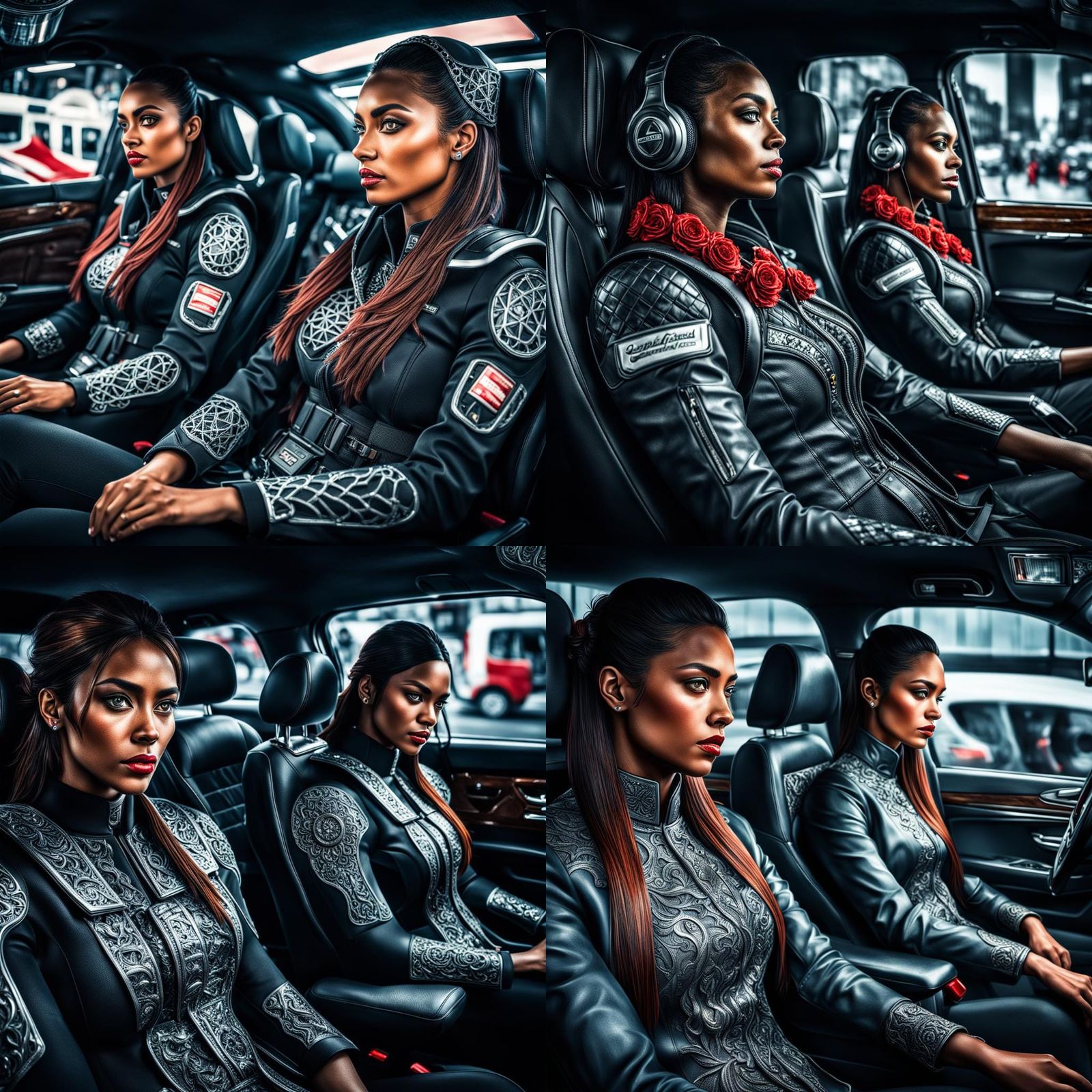 Hyperrealistic Seat Girls in Cinematic Style