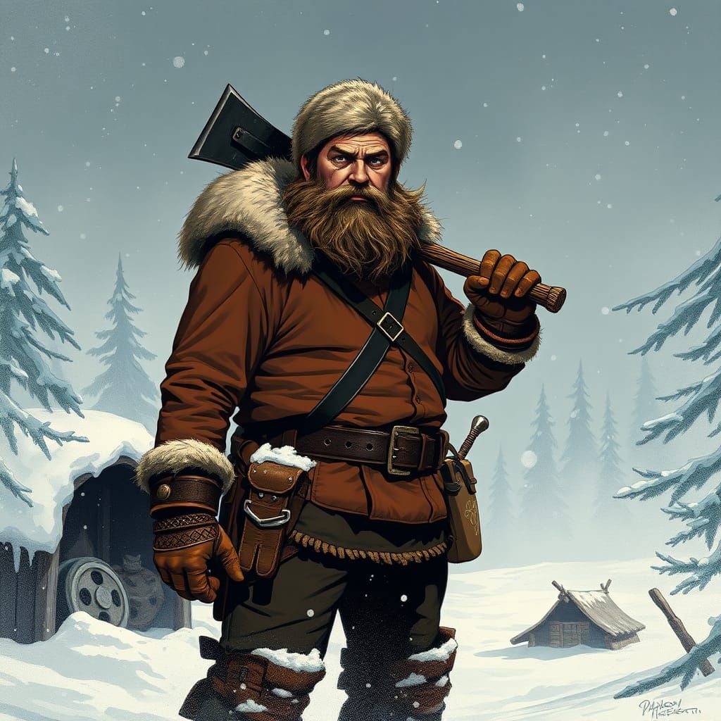 Heroic Yukon Cornelius in Snowy Wilderness