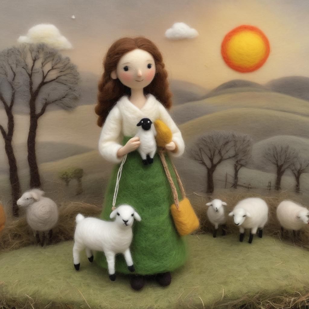 Needle-Felted Lamb at Farm Sunrise