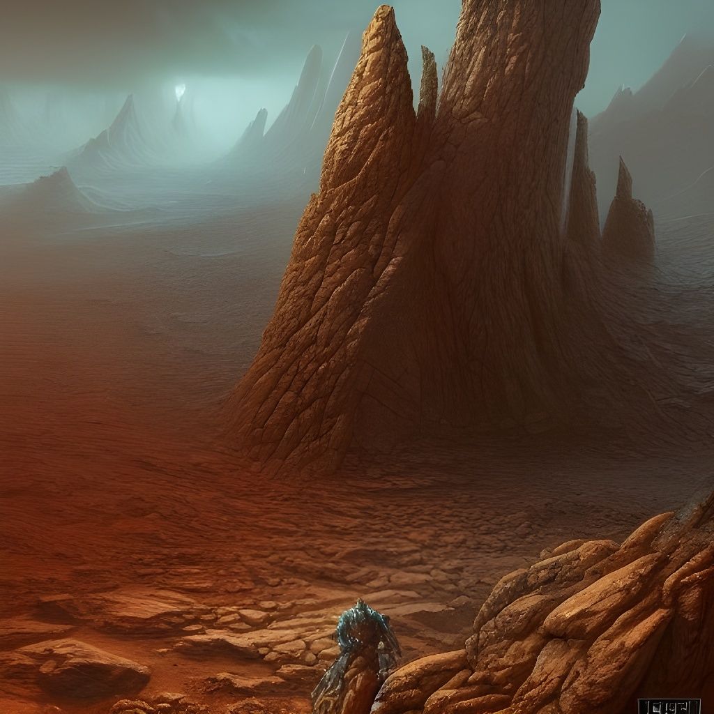 Martian Rock Monoliths: Epic Sci-Fi Landscape
