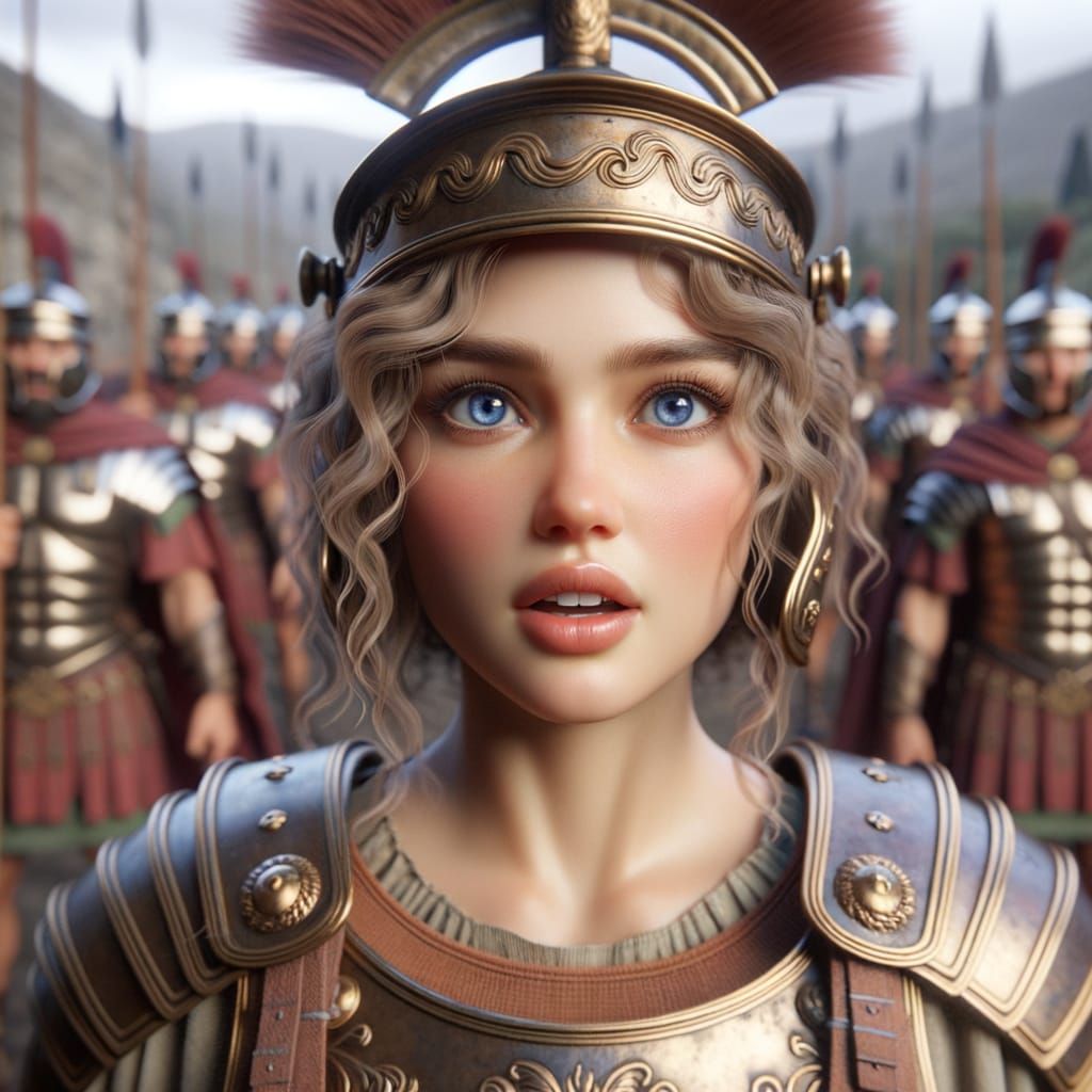 Roman Soldier Goddess in Ancient Armor