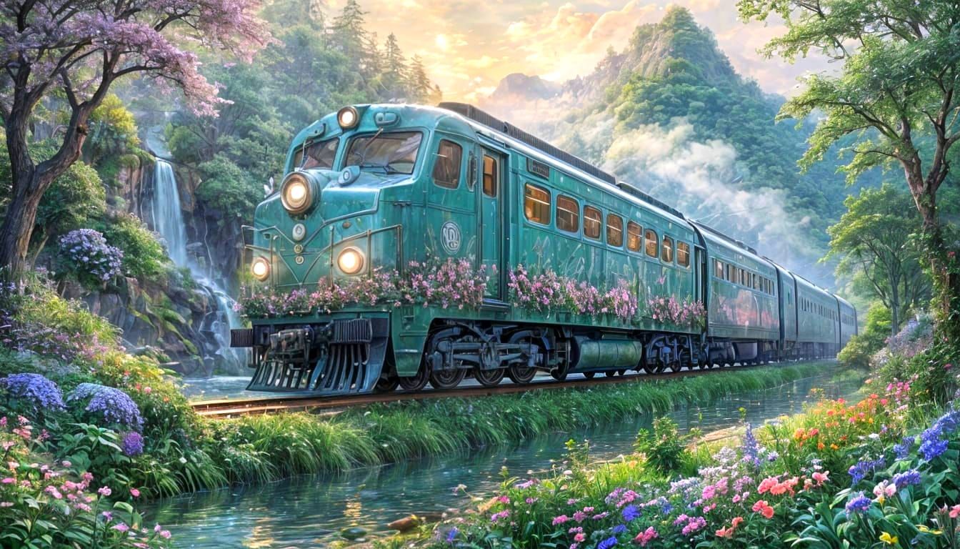 Enchanted Train Journey Through Paradise