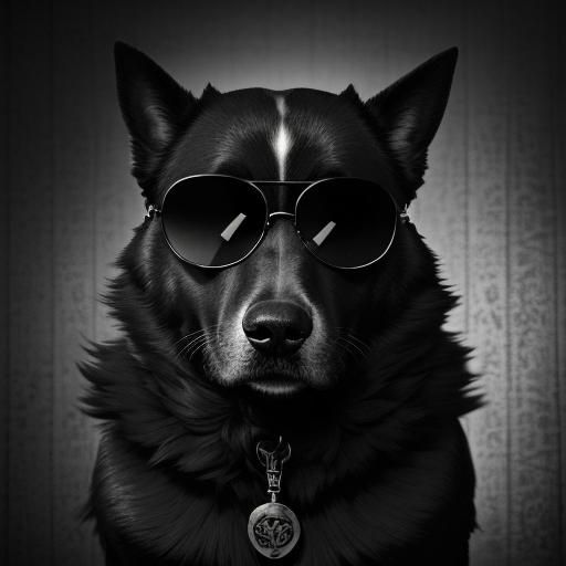 Noir Dog with Sunglasses Wallpaper