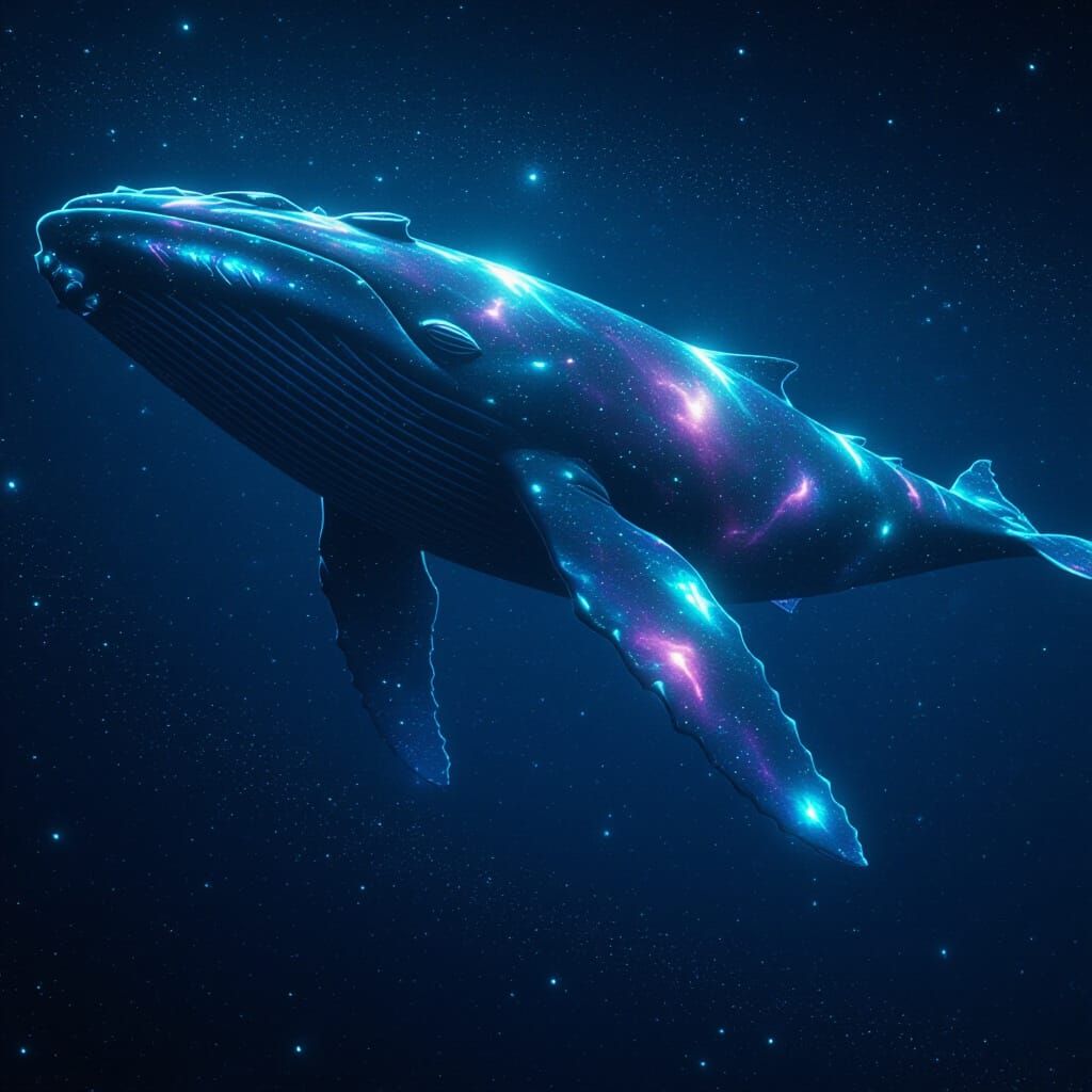 Nebula Whale Gliding Through Cosmic Ocean