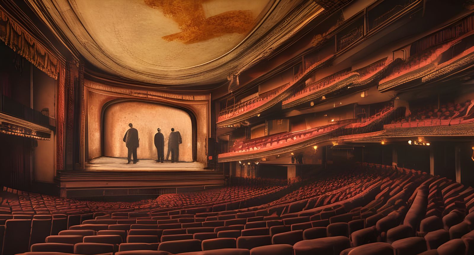 Longing Crowd in Smoky Theater: Photorealistic Desire