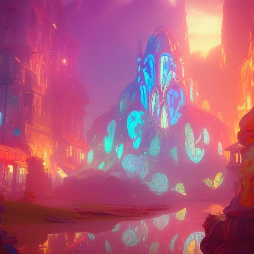 Hyperdetailed Candy Land Concept Art in 8K