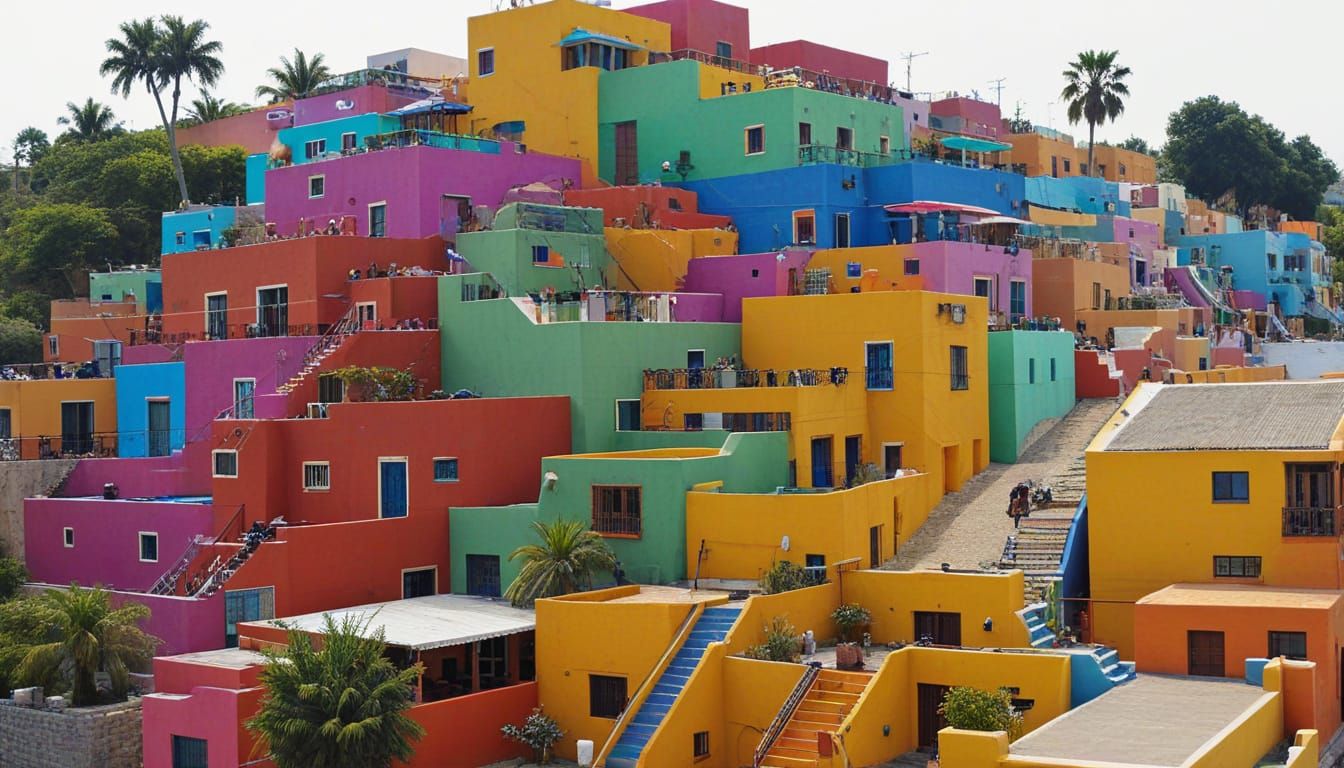 colorful houses Mexico