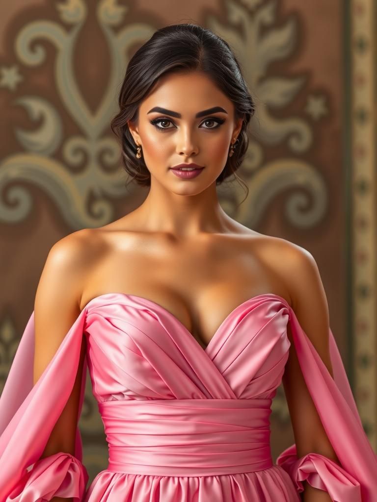 Bridesmaid in Elegant Amaranth Pink Dress