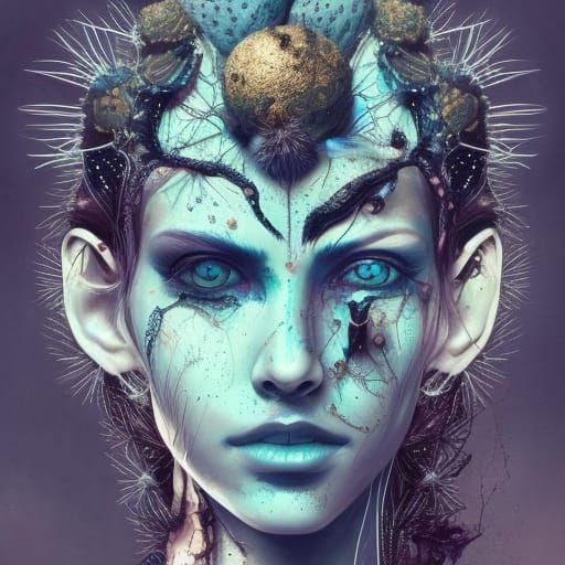 Intricate Cactus Woman: Hyperrealistic Digital Art