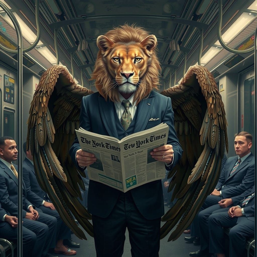 Majestic Gryphon in NYC Subway Car