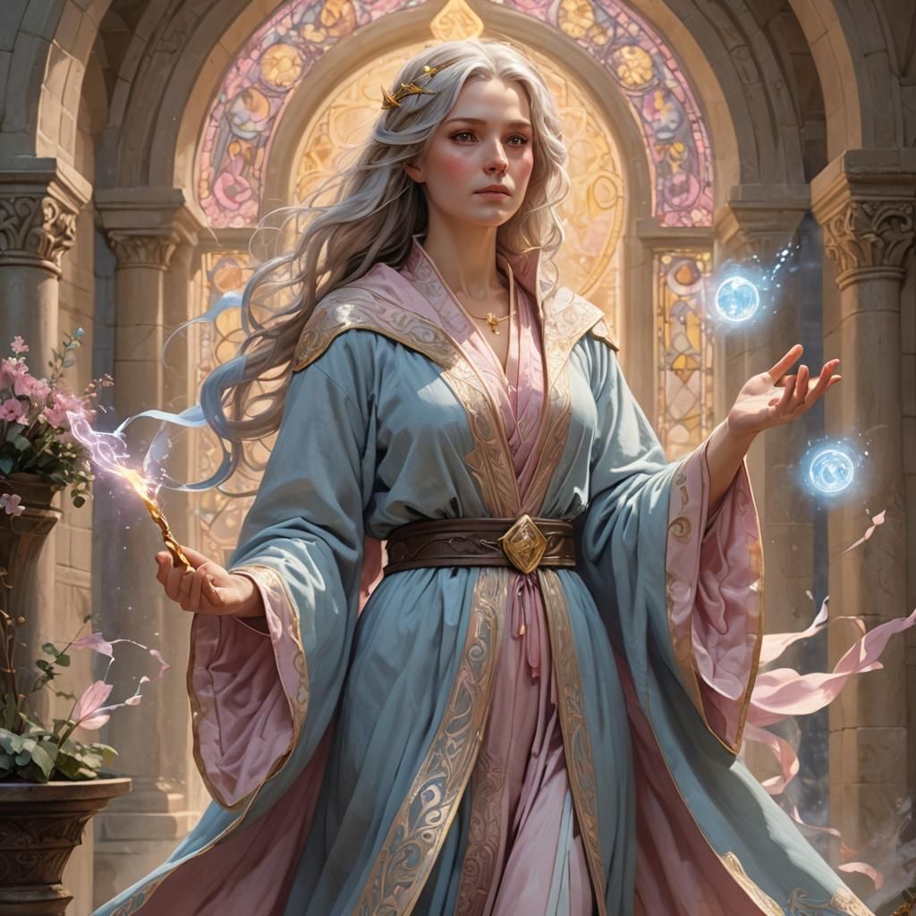 Female human magic-user.