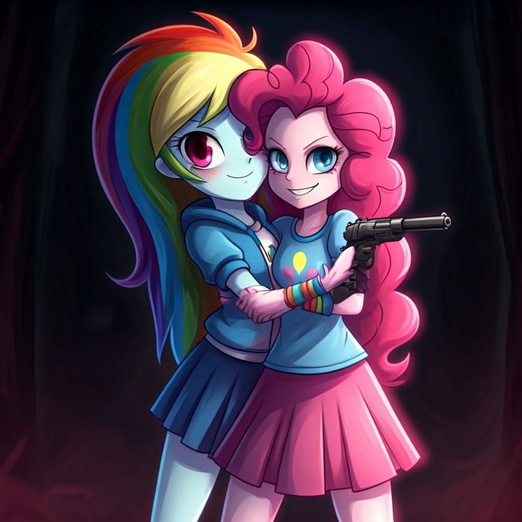 Pinkie Pie's Macabre Cuddle with Rainbow Dash