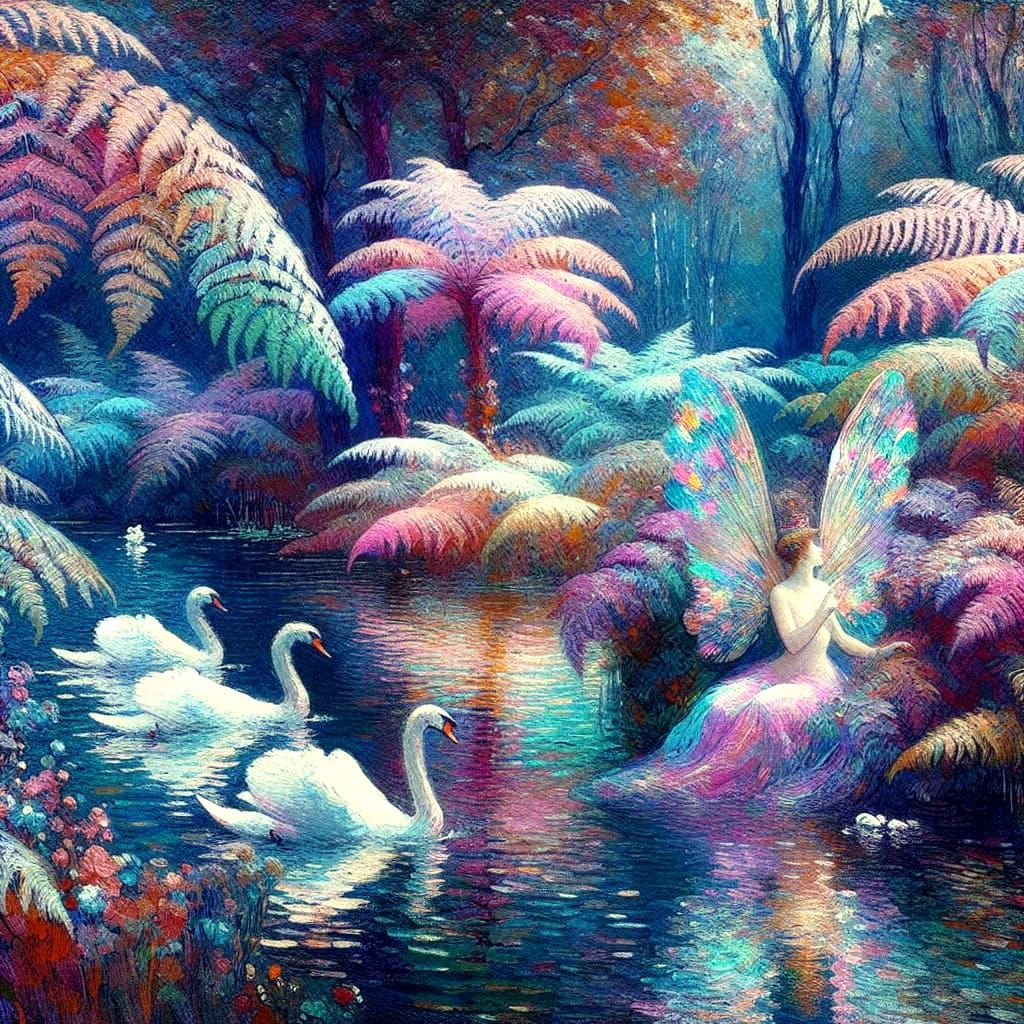 Enchanting Fairy Portrait in Vibrant Post-Impressionist Styl...