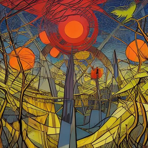 Kinetic Landscape Inspired by Comic Book Art